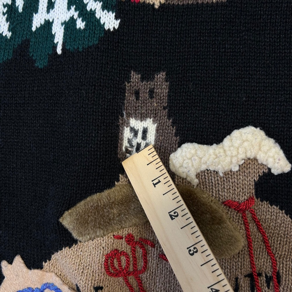 Vintage Susan Bristol Santa Claus Christmas Sweater Cardigan NO SIZE (L) Bells - Picture 3 of 8